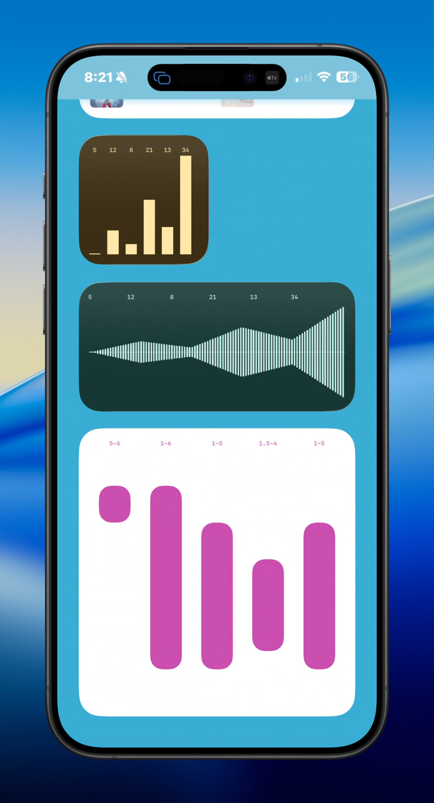 iPhone chart annotate bars widget screenshot