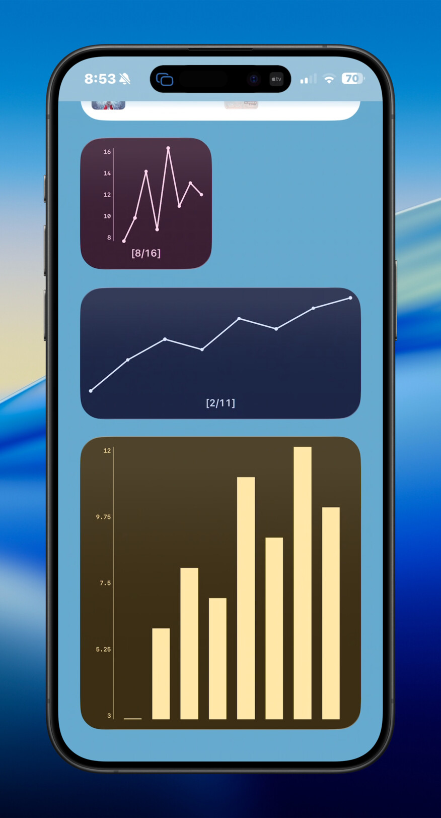 iPhone chart base zero widget screenshot