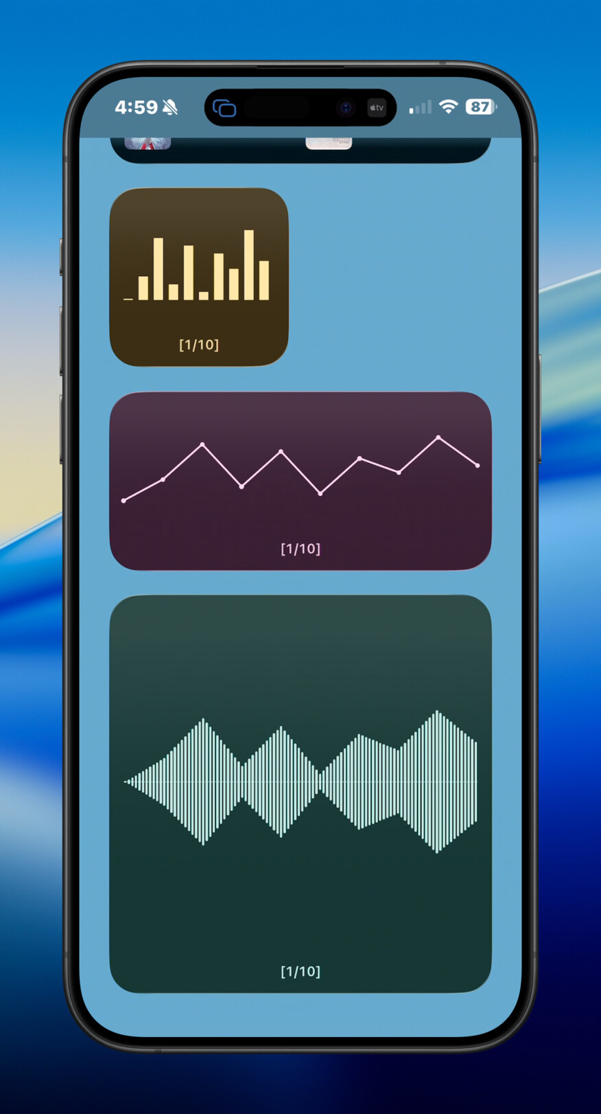 iPhone chart height widget screenshot