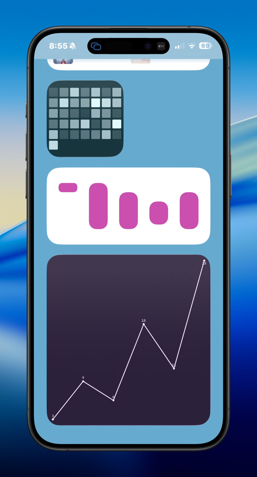iPhone chart matrix and annotate widget screenshot