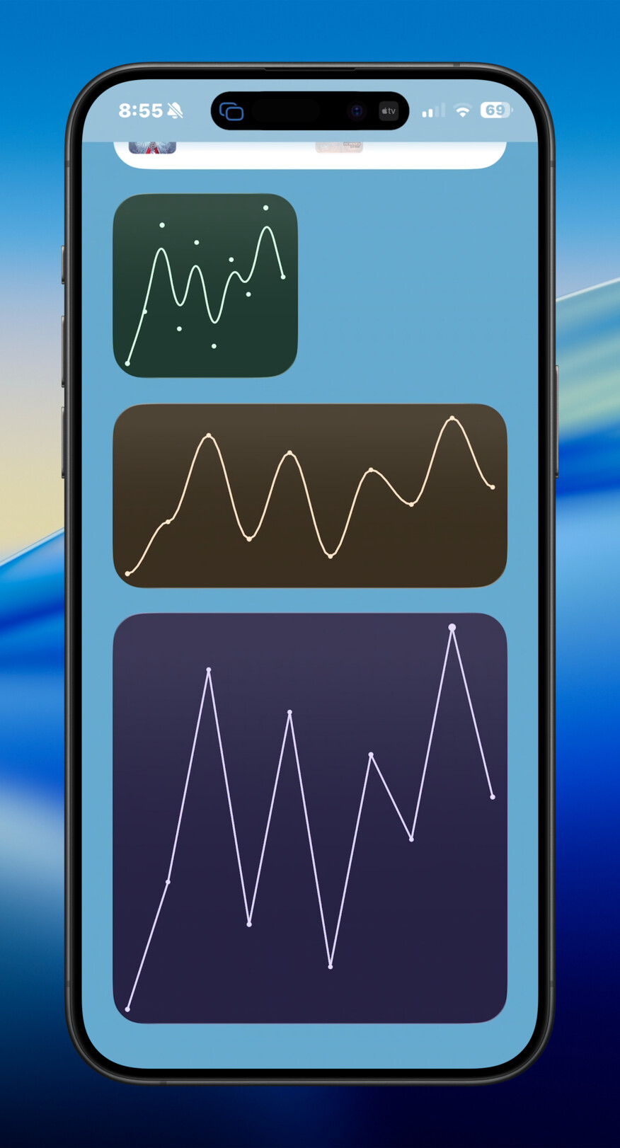 iPhone chart styles C widget screenshot