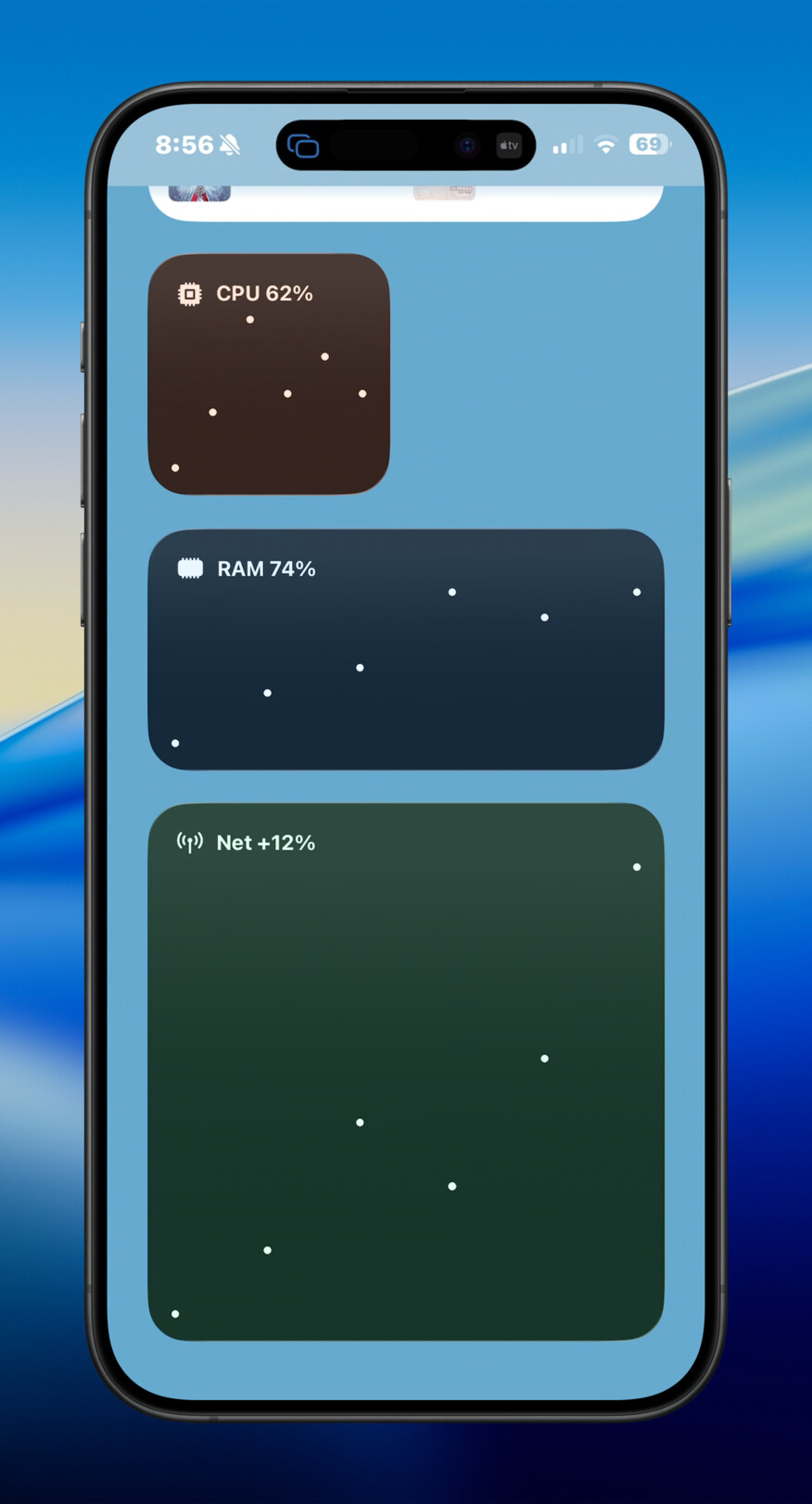 iPhone icon inline mix widget screenshot