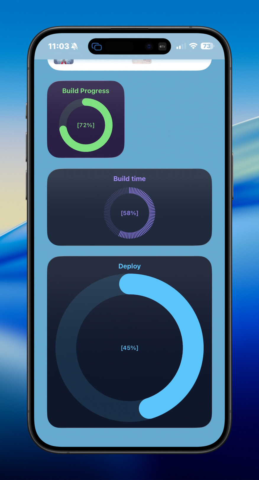 iPhone progress circle and watch widget screenshot