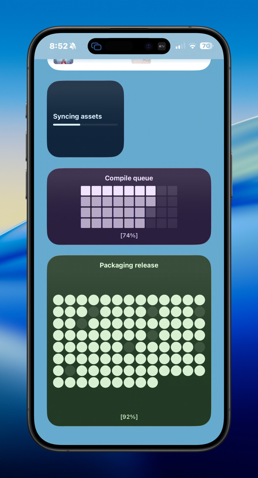 iPhone progress trio widget screenshot