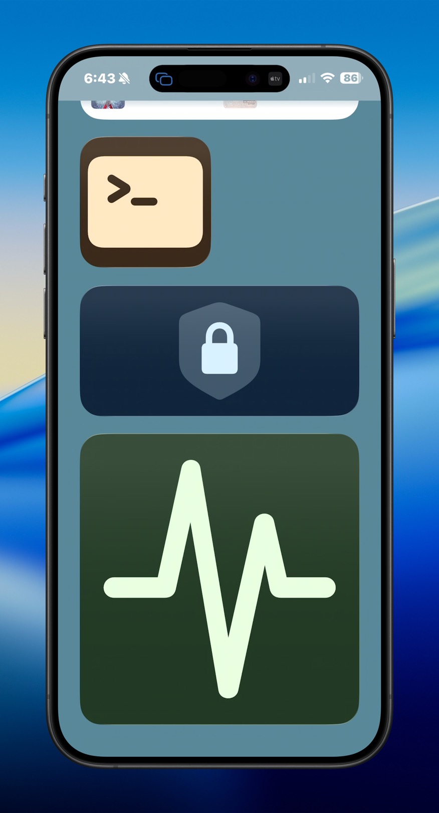 iPhone icon-only trio widget screenshot