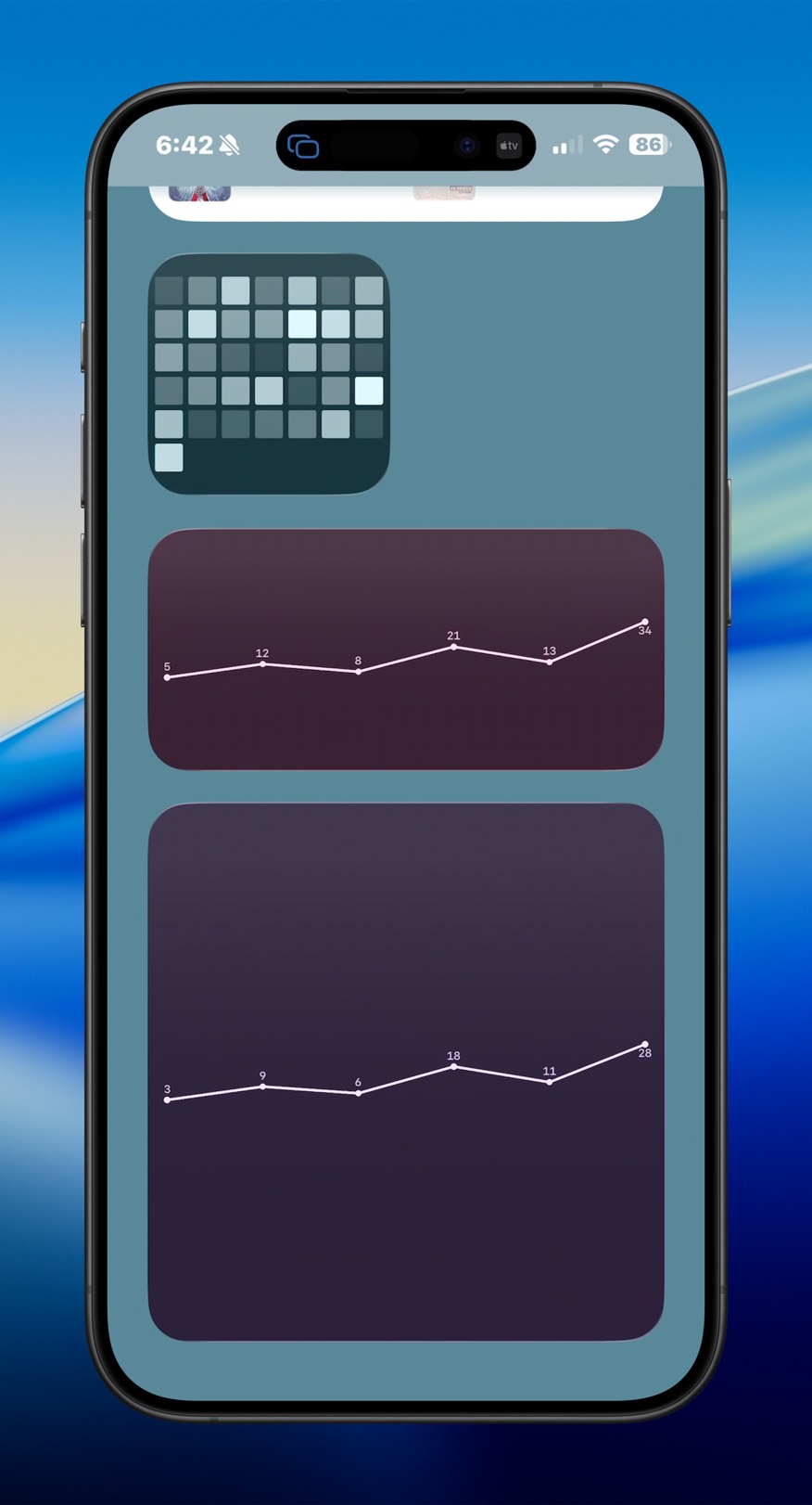 iPhone chart matrix and annotate widget screenshot