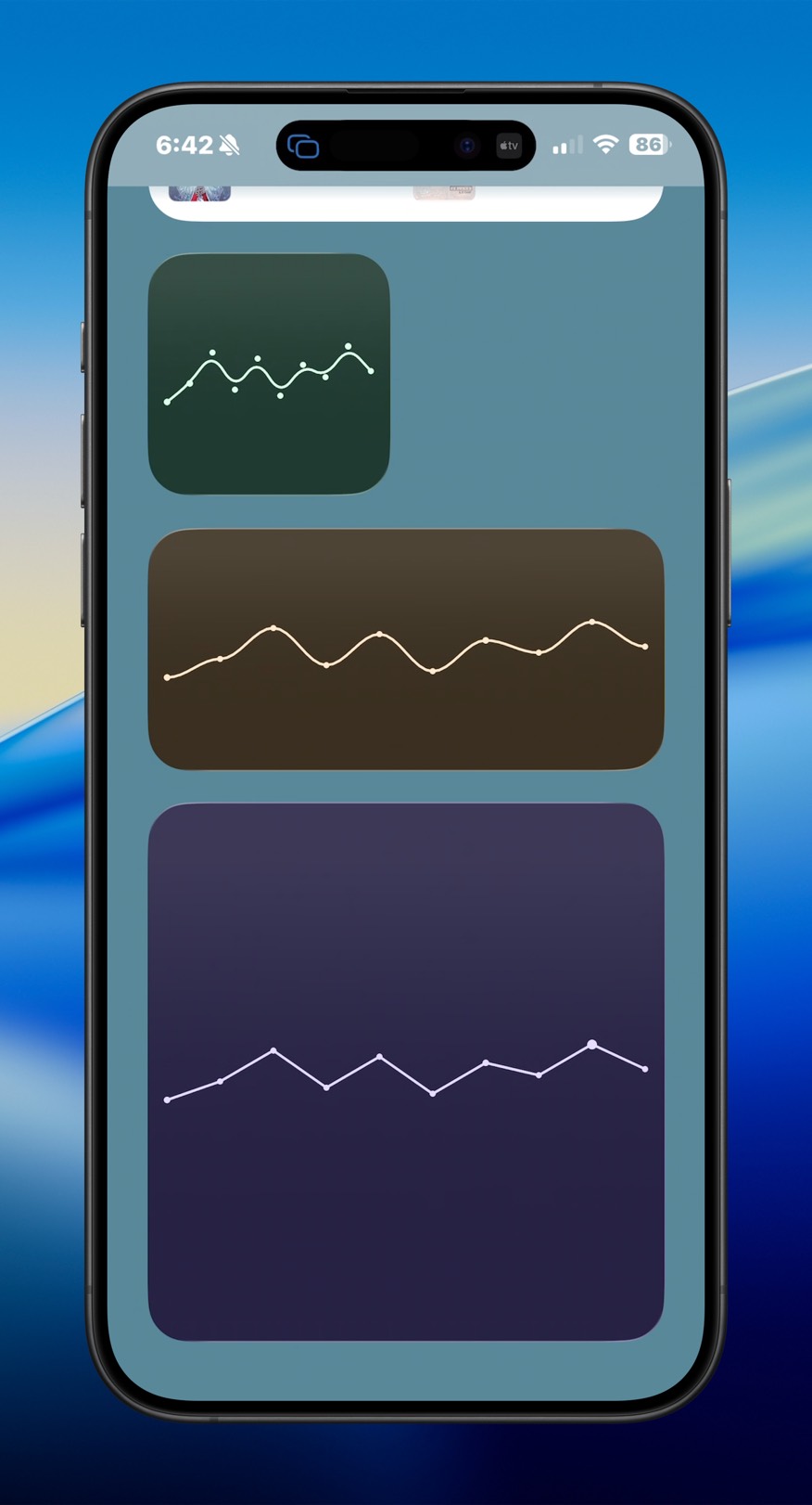 iPhone chart styles C widget screenshot