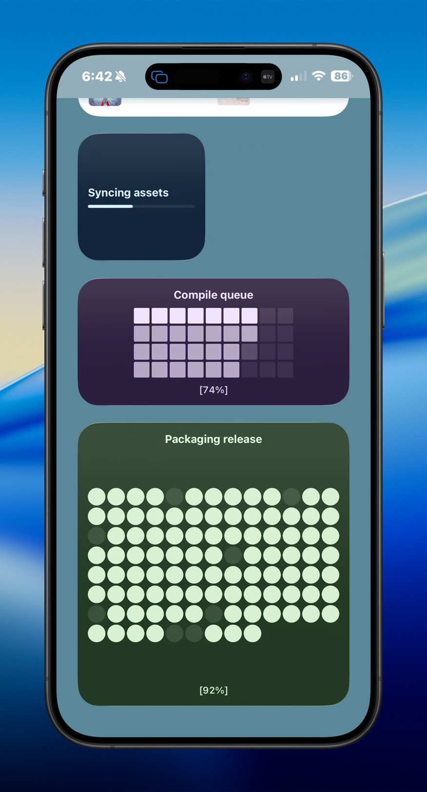 iPhone progress trio widget screenshot