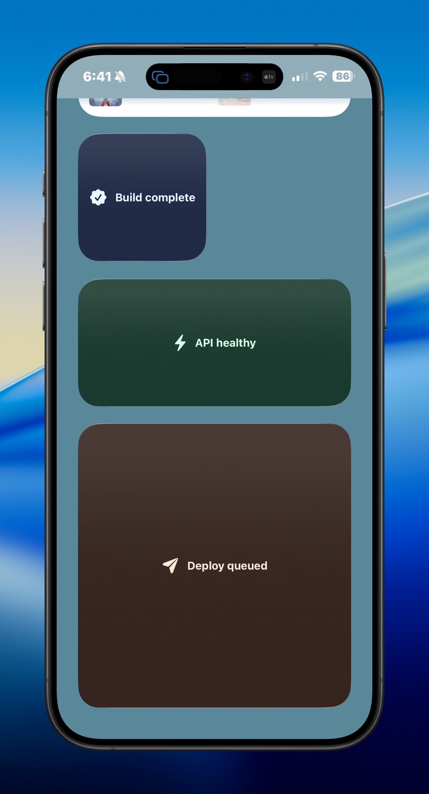 iPhone text trio widget screenshot