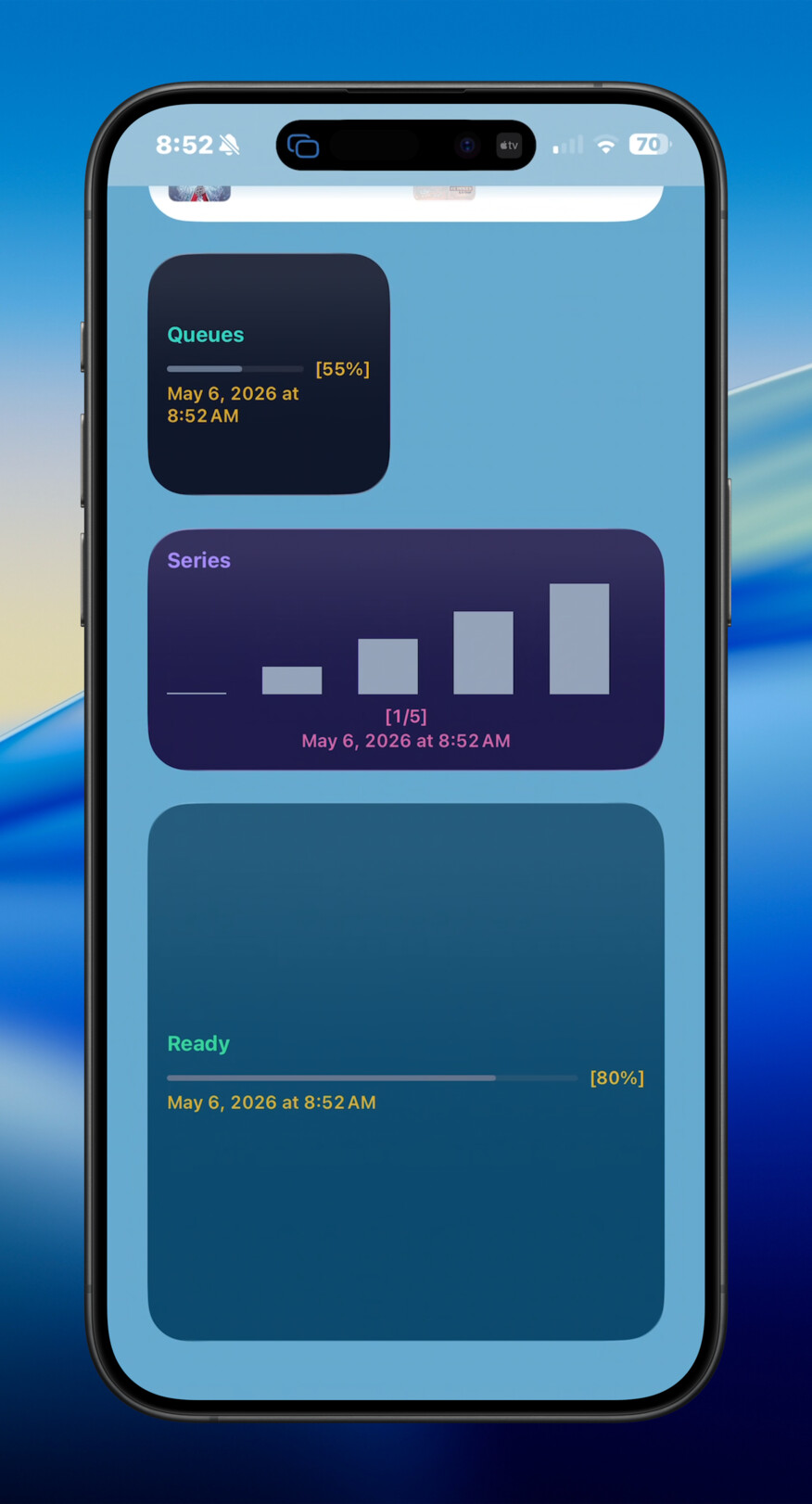 iPhone text caption colors widget screenshot