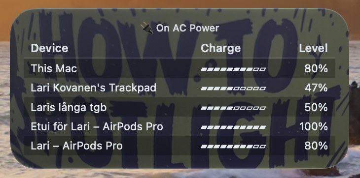 Battery levels (utf8) widget screenshot