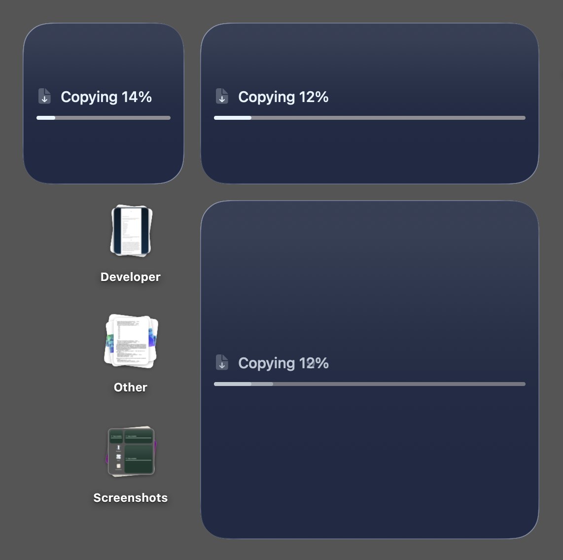 File copy progress widget screenshot