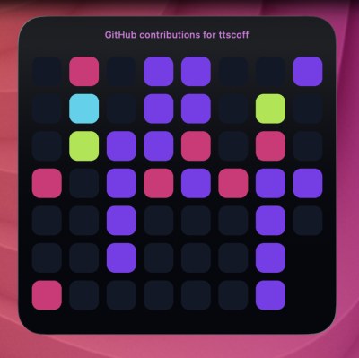 GitHub Contributions Square Widget widget screenshot