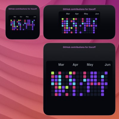 GitHub Contributions Widget widget screenshot
