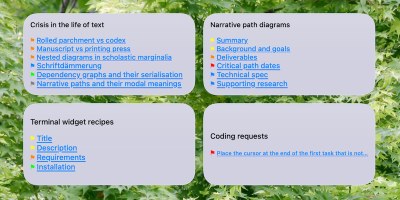 Links to flagged lines in a Hogbay Software Bike 2.0 outline widget screenshot