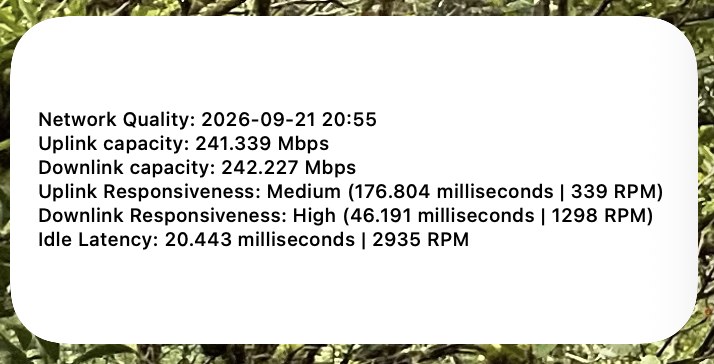 Network Bandwidth widget screenshot