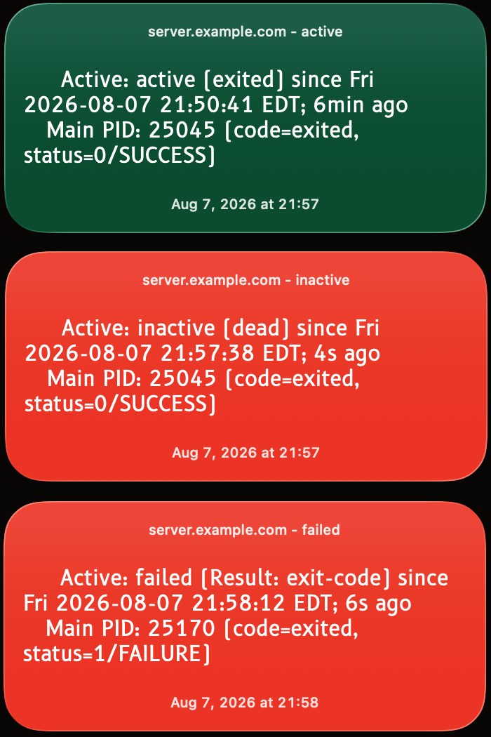 Remote nftables status colorized one-liner v3 widget screenshot
